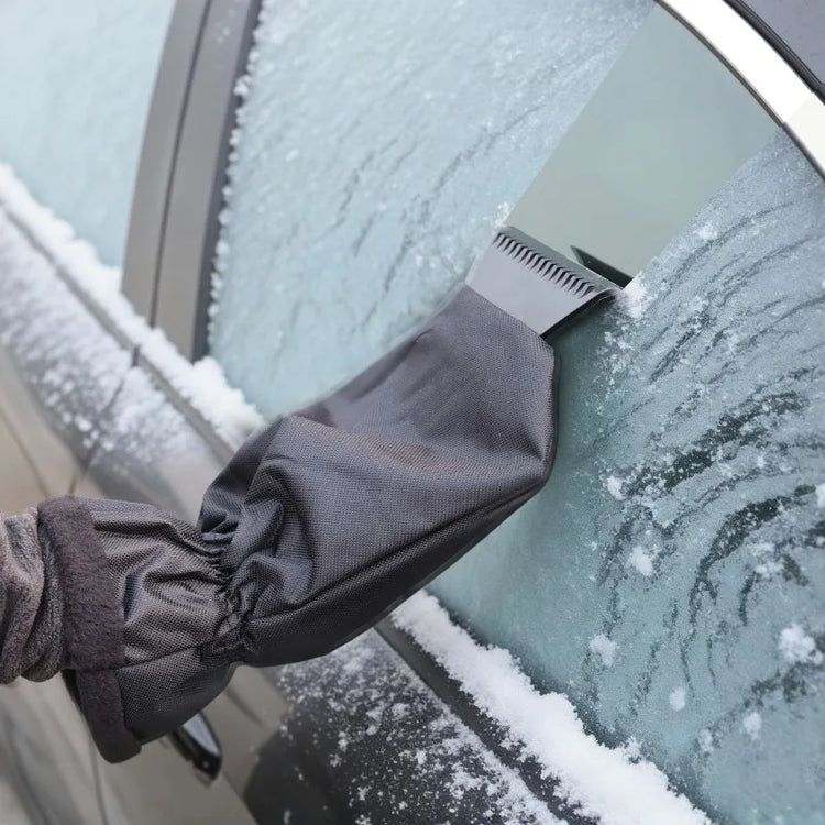 Car Ice Scraper With Glove Warm Fleece Lined Auto Windshield Snow Remover Shovel Tool Winter Window Cleaning Accessories Kit