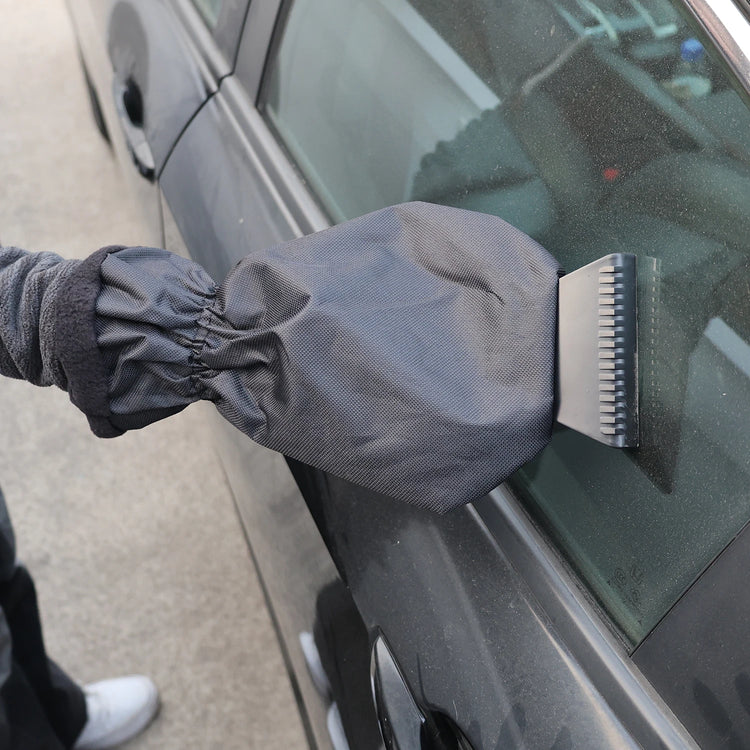 Car Ice Scraper With Glove Warm Fleece Lined Auto Windshield Snow Remover Shovel Tool Winter Window Cleaning Accessories Kit