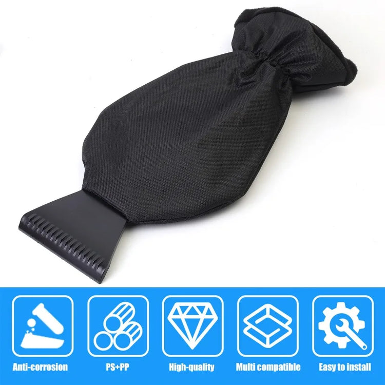 Car Ice Scraper With Glove Warm Fleece Lined Auto Windshield Snow Remover Shovel Tool Winter Window Cleaning Accessories Kit