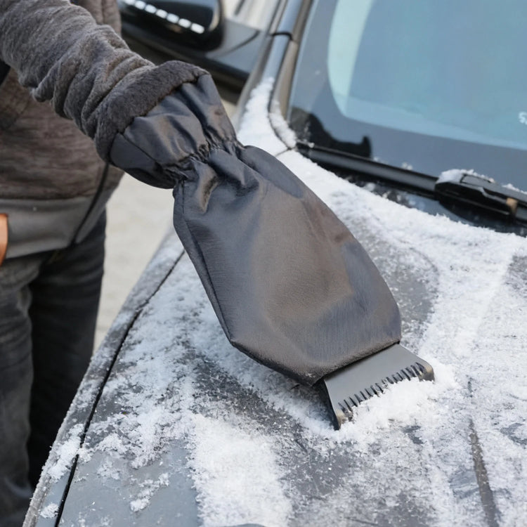 Car Ice Scraper With Glove Warm Fleece Lined Auto Windshield Snow Remover Shovel Tool Winter Window Cleaning Accessories Kit